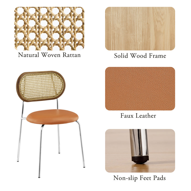 Bay Isle Home Cannelton Solid Rattan Back Dining Side Chair & Reviews